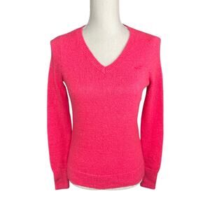 Y2K Hollister pink sweater preppy soft girl academia feminine spring
